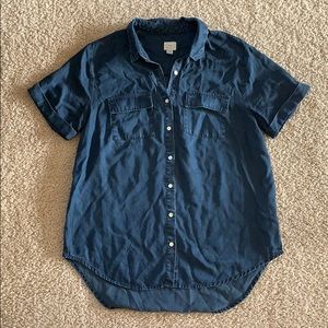 Blue denim button down